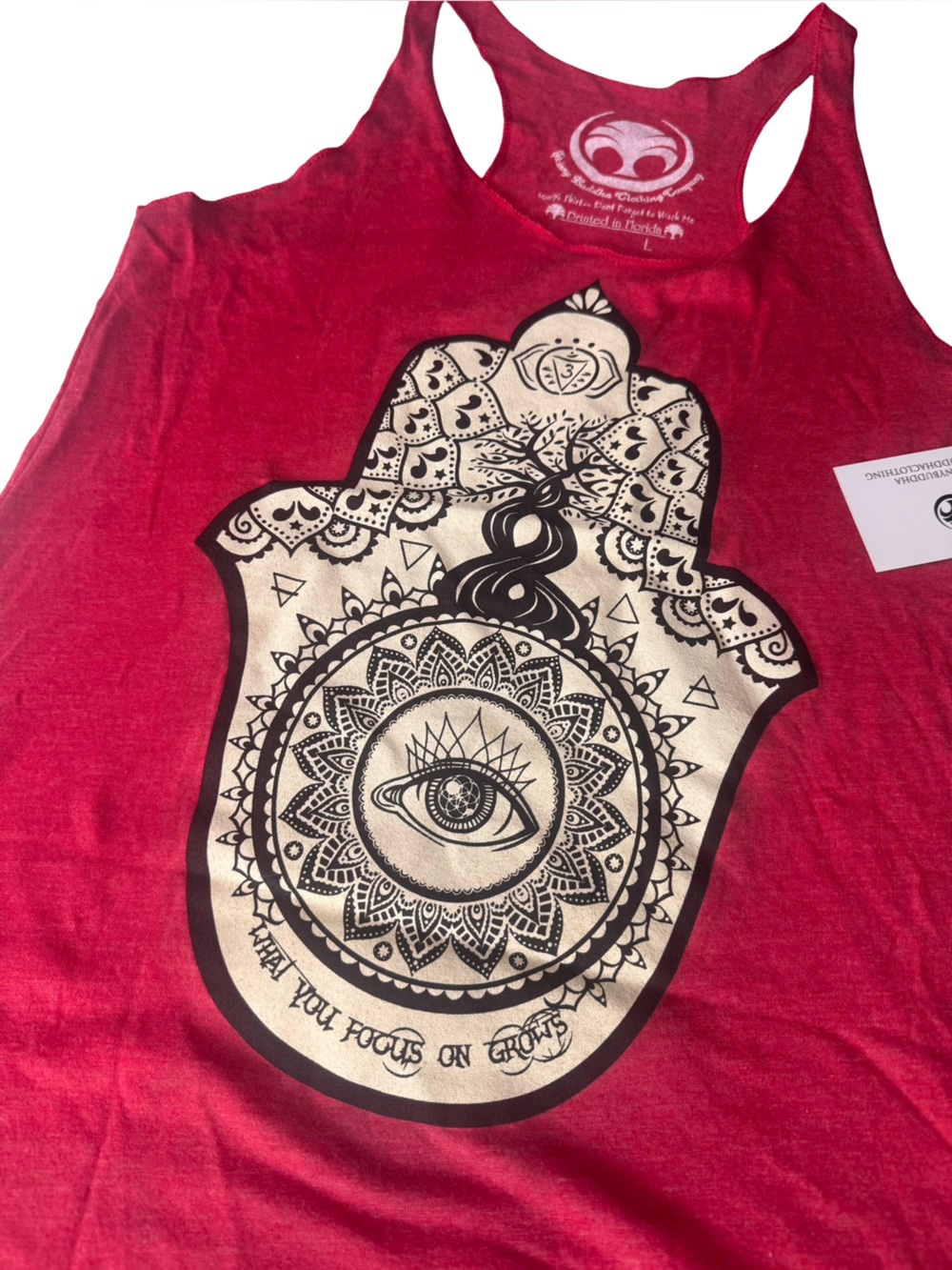 Red Tank Top with Hamsa Eye Graphic